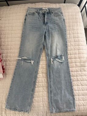 Vici Light Blue Distressed Flare Jeans - Women's
